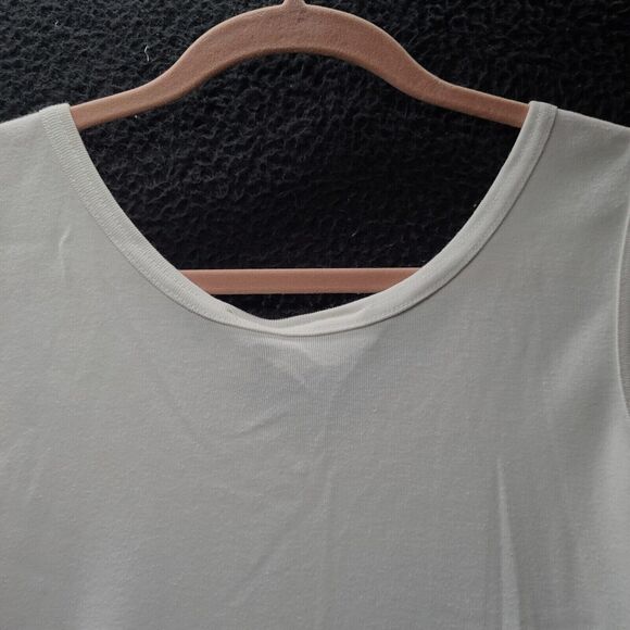 Basic Editions Womens Tank Top White Size Large Cotton/Polyester Blend Pullover - Picture 12 of 12